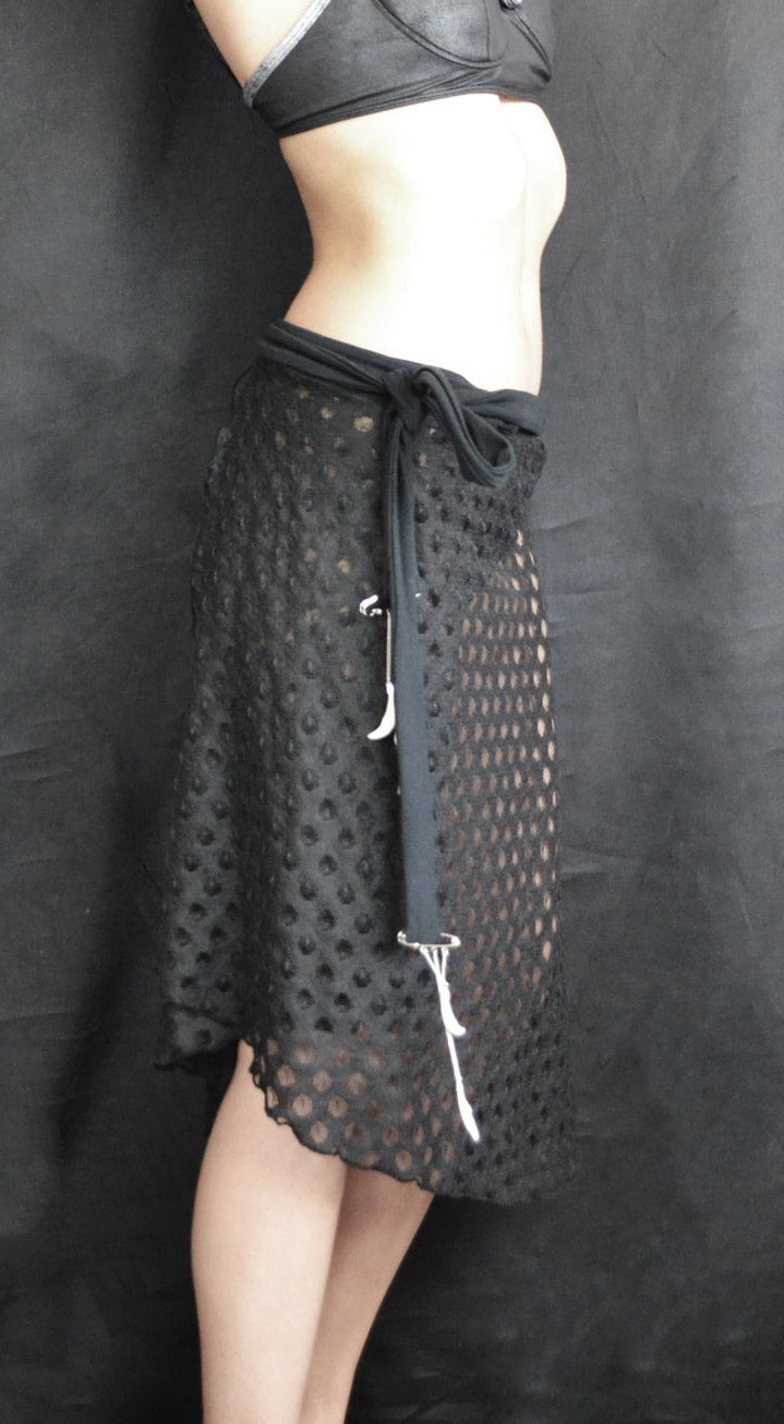 Stripped Wrap Skirt